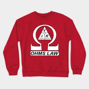 Ohms Law Triangle formula Blue White Poster With Ohms Symbol Crewneck Sweatshirt